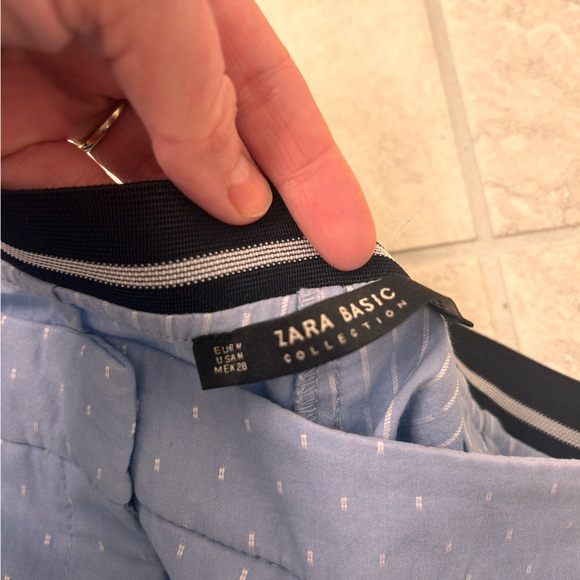 Zara Basic Collection Blue Patterned Pants - Picture 4 of 5